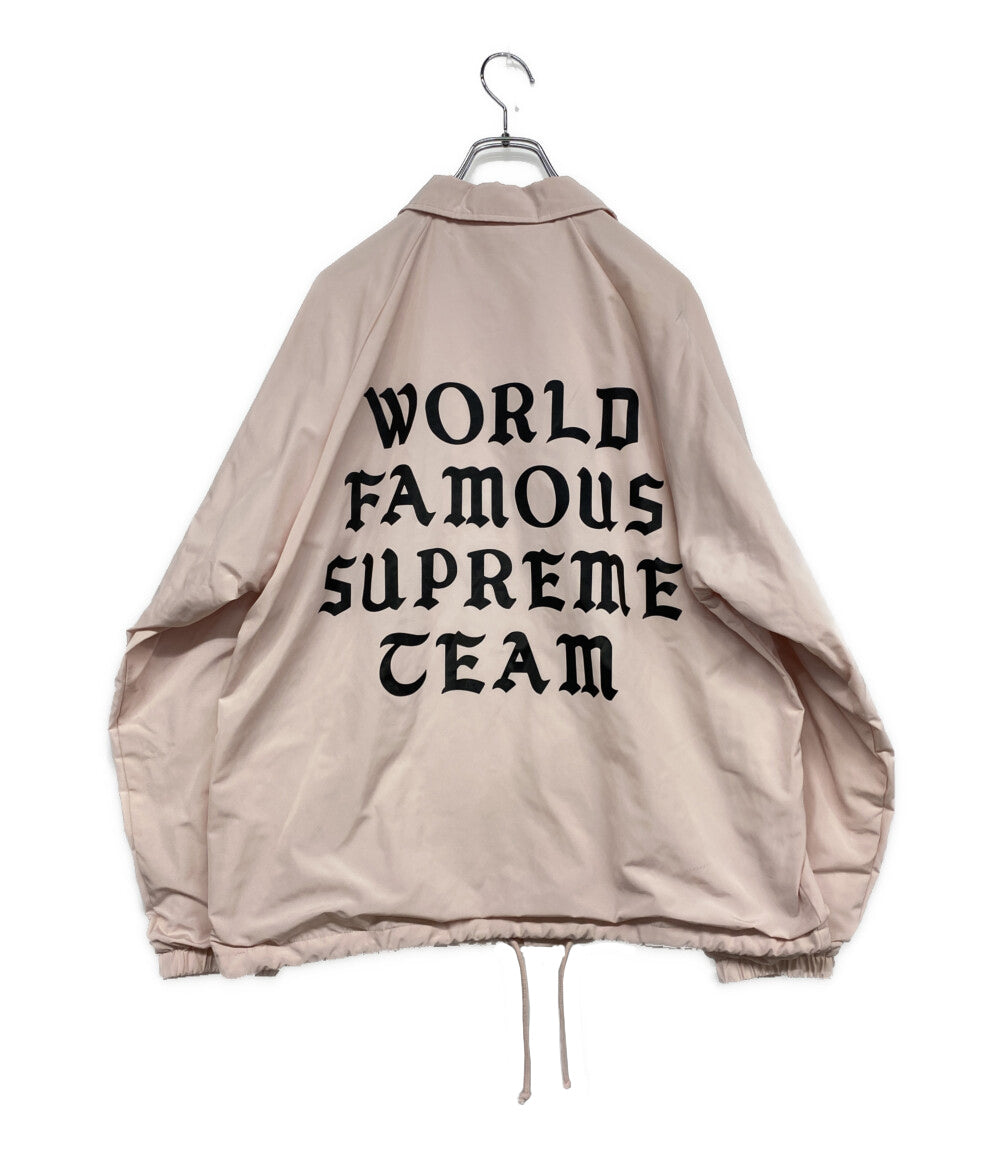 Supreme ジャケット コーチ ピンク WORLD FAMOUS SUPREME TEAM メンズ SIZE M シュプリーム
