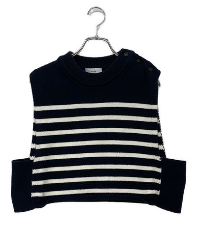 HYKE ベストニット ボーダー STRIPE CROPPED TOP 22SS レディース SIZE - ハイク