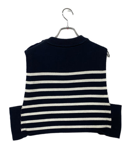 HYKE ベストニット ボーダー STRIPE CROPPED TOP 22SS レディース SIZE - ハイク