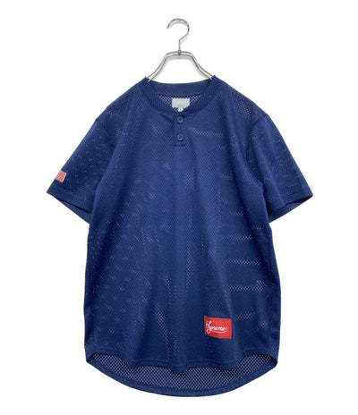 美品 Supreme 半袖シャツ ベースボールメッシュ ネイビー ナンバリング メンズ SIZE S シュプリーム