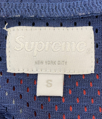 美品 Supreme 半袖シャツ ベースボールメッシュ ネイビー ナンバリング メンズ SIZE S シュプリーム
