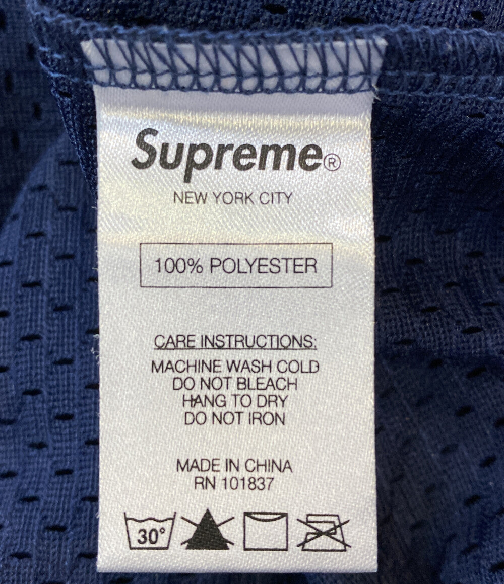 美品 Supreme 半袖シャツ ベースボールメッシュ ネイビー ナンバリング メンズ SIZE S シュプリーム