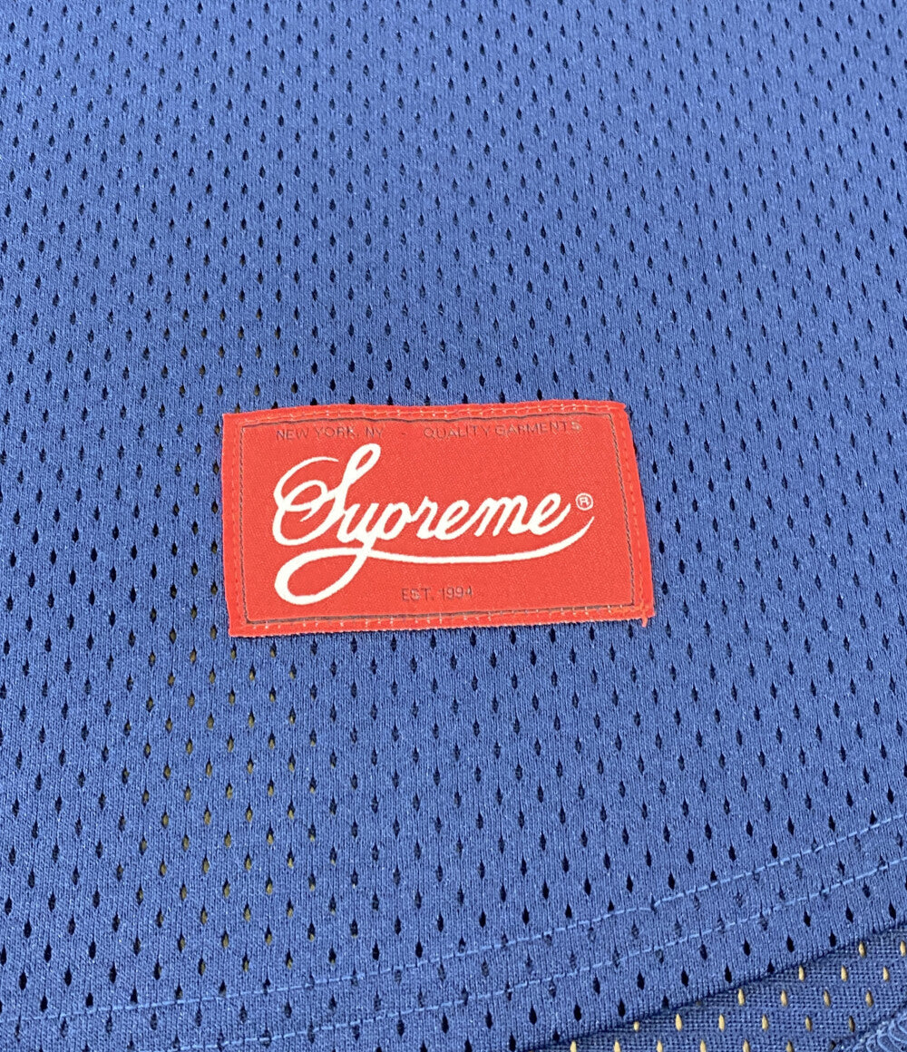 美品 Supreme 半袖シャツ ベースボールメッシュ ネイビー ナンバリング メンズ SIZE S シュプリーム