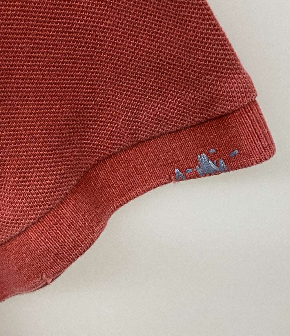 美品 POLO RALPH LAUREN ポロシャツ カノコ USED加工 RED 刺繍 メンズ SIZE L ポロ・ラルフローレン