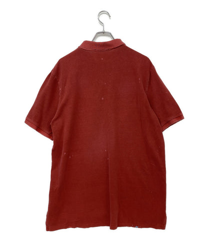 美品 POLO RALPH LAUREN ポロシャツ カノコ USED加工 RED 刺繍 メンズ SIZE L ポロ・ラルフローレン
