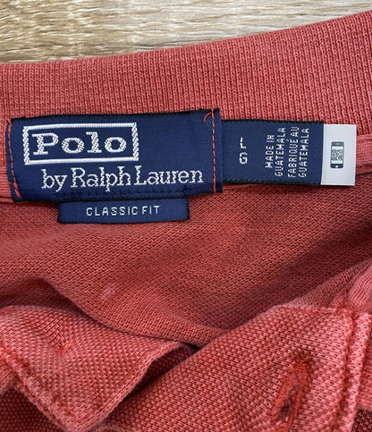 美品 POLO RALPH LAUREN ポロシャツ カノコ USED加工 RED 刺繍 メンズ SIZE L ポロ・ラルフローレン