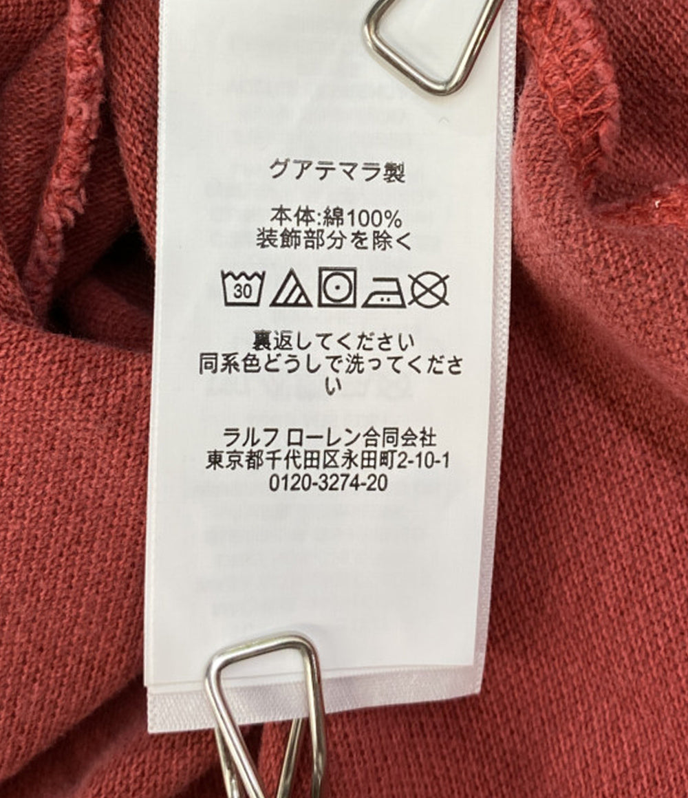 美品 POLO RALPH LAUREN ポロシャツ カノコ USED加工 RED 刺繍 メンズ SIZE L ポロ・ラルフローレン
