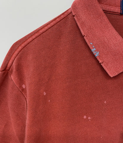 美品 POLO RALPH LAUREN ポロシャツ カノコ USED加工 RED 刺繍 メンズ SIZE L ポロ・ラルフローレン