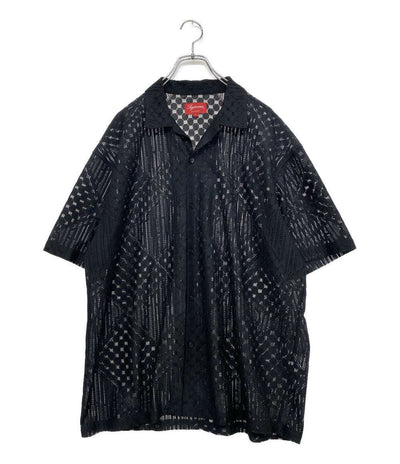美品 Supreme 半袖シャツ 20SS lace shirts blk メンズ SIZE L シュプリーム