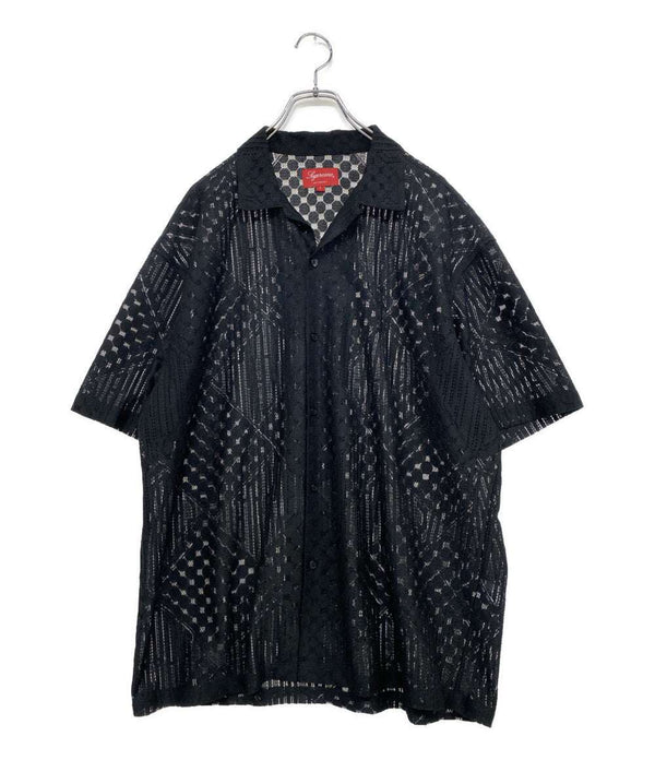 美品 Supreme 半袖シャツ 20SS lace shirts blk メンズ SIZE L シュプリーム