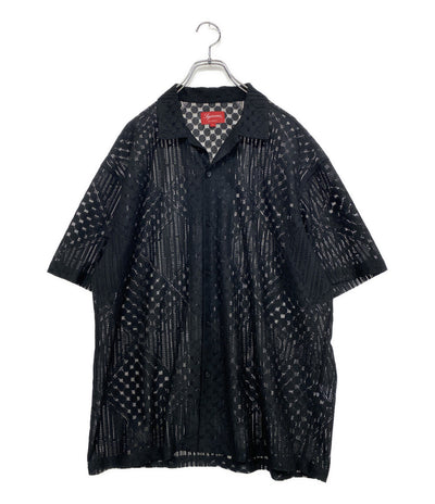 美品 Supreme 半袖シャツ 20SS lace shirts blk メンズ SIZE L シュプリーム