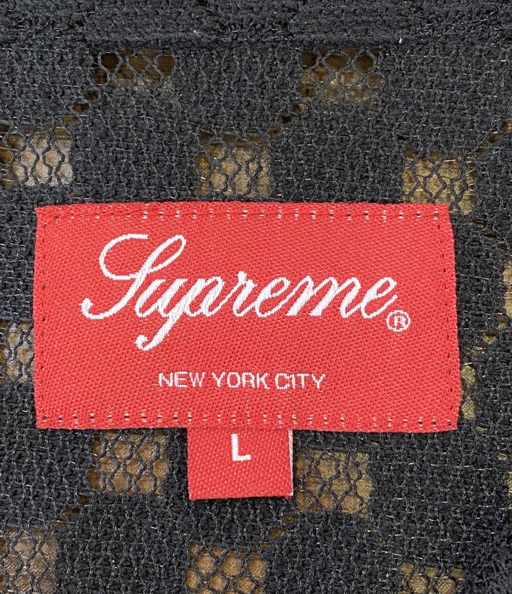 美品 Supreme 半袖シャツ 20SS lace shirts blk メンズ SIZE L シュプリーム