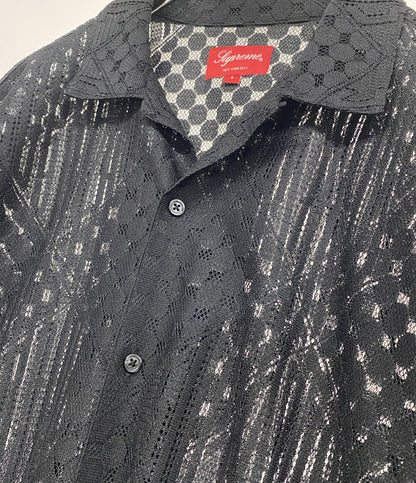 美品 Supreme 半袖シャツ 20SS lace shirts blk メンズ SIZE L シュプリーム