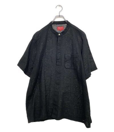 Supreme 半袖シャツ cuban shirt プルオーバー リネン ブラック メンズ SIZE L シュプリーム
