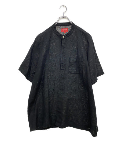 Supreme 半袖シャツ cuban shirt プルオーバー リネン ブラック メンズ SIZE L シュプリーム