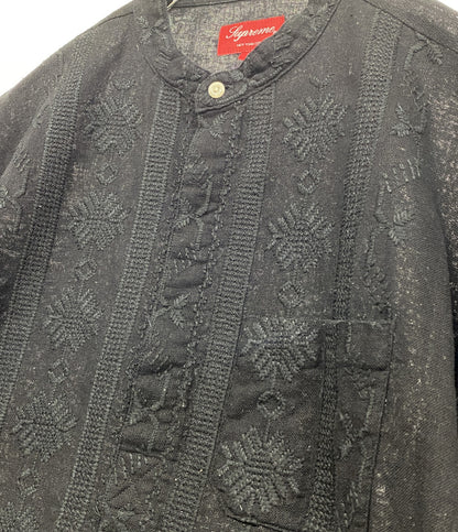 Supreme 半袖シャツ cuban shirt プルオーバー リネン ブラック メンズ SIZE L シュプリーム