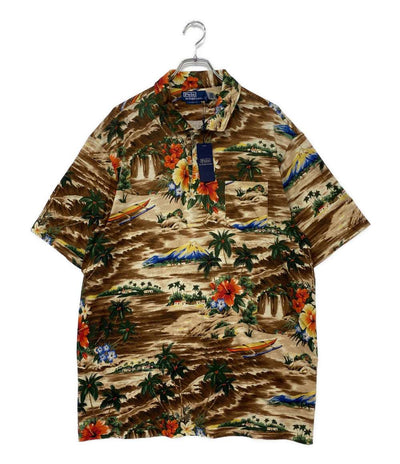 美品 POLO RALPH LAUREN ポロシャツ ハイビスカス ブラウン メンズ SIZE XL ポロ・ラルフローレン