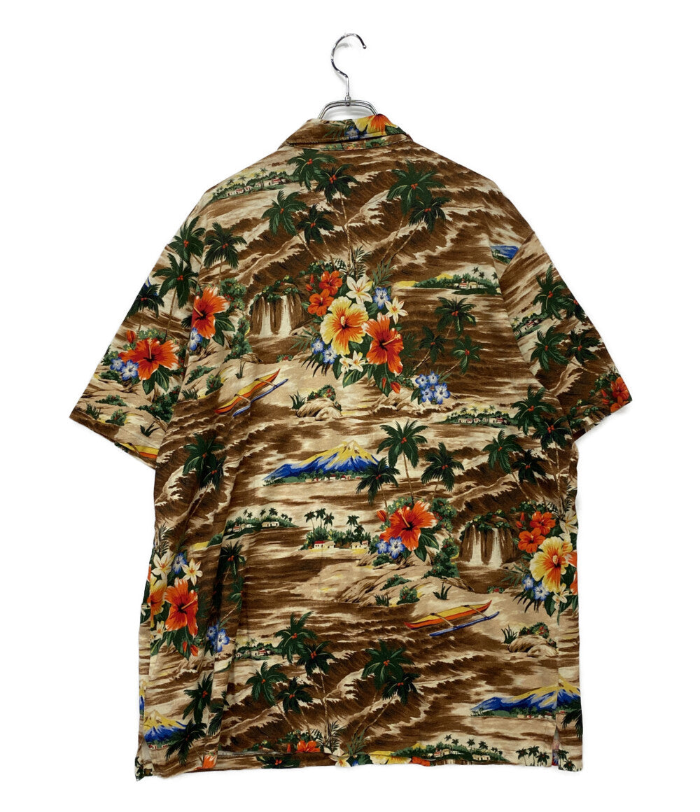 美品 POLO RALPH LAUREN ポロシャツ ハイビスカス ブラウン メンズ SIZE XL ポロ・ラルフローレン