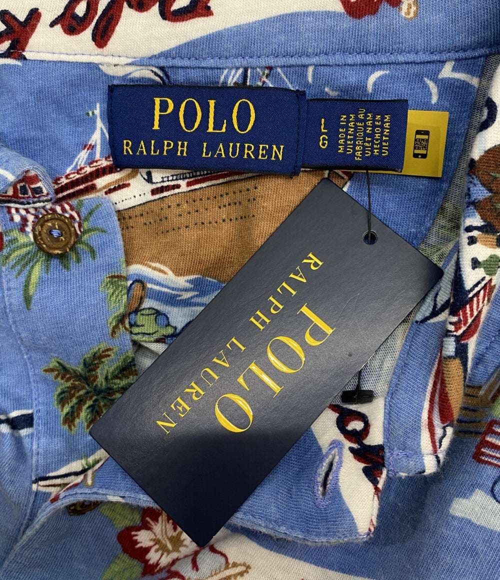 POLO RALPH LAUREN 半袖ポロシャツ Poloベア コットンリネン メンズ SIZE L ポロ・ラルフローレン