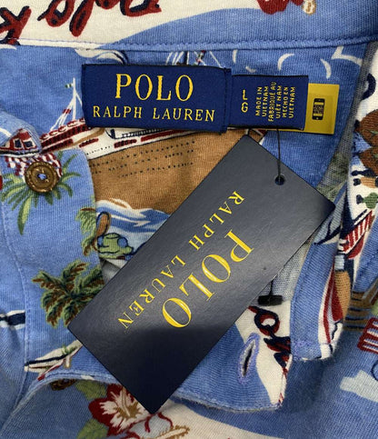 POLO RALPH LAUREN 半袖ポロシャツ Poloベア コットンリネン メンズ SIZE L ポロ・ラルフローレン