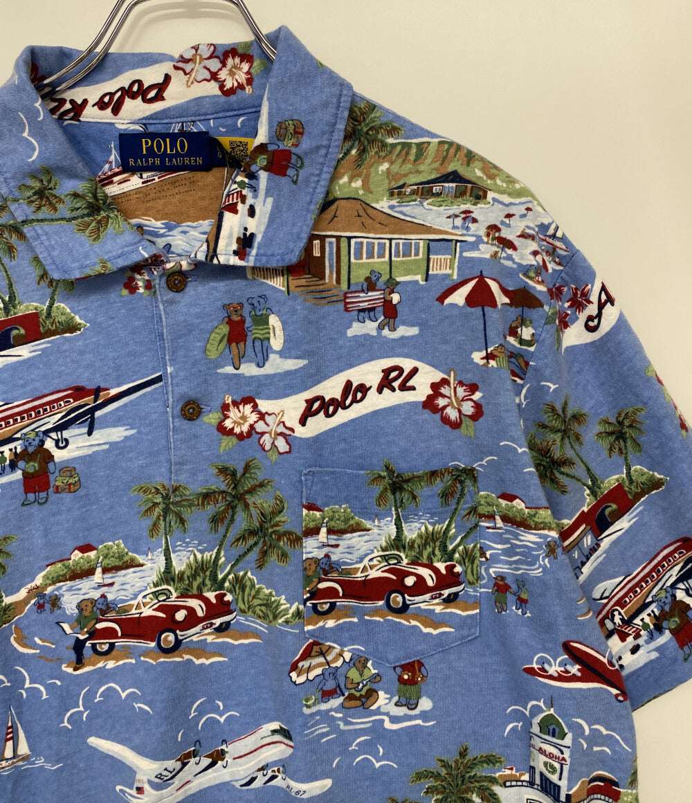 POLO RALPH LAUREN 半袖ポロシャツ Poloベア コットンリネン メンズ SIZE L ポロ・ラルフローレン