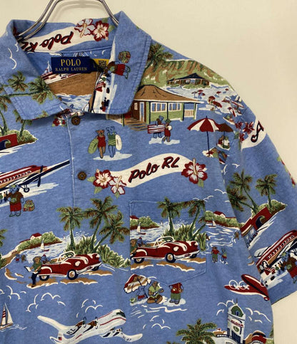 POLO RALPH LAUREN 半袖ポロシャツ Poloベア コットンリネン メンズ SIZE L ポロ・ラルフローレン
