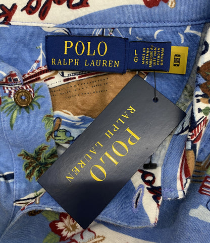 POLO RALPH LAUREN 半袖ポロシャツ Poloベア コットンリネン メンズ SIZE L ポロ・ラルフローレン