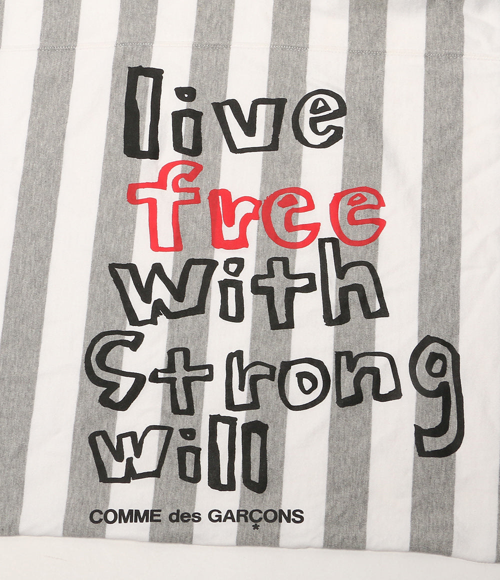 COMME des GARCONS ストール Live Free With Strong Will BORDER STOLE