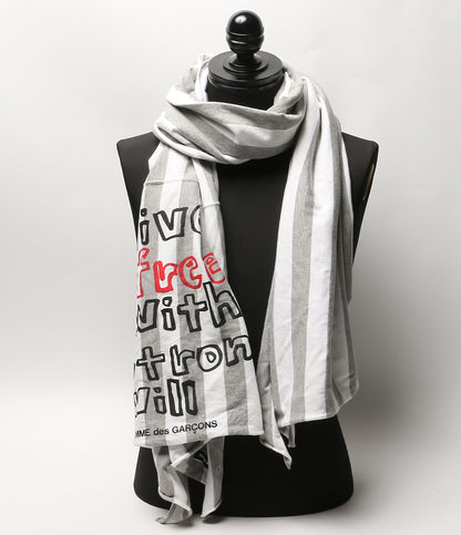 COMME des GARCONS ストール Live Free With Strong Will BORDER STOLE GE-K402 レディース コムデギャルソン