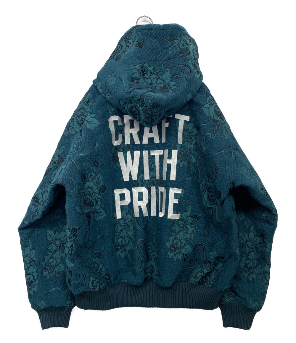 美品 NEIGHBORHOOD ジップフーディー ジャガード 232UTNH-JKM05 グリーン メンズ SIZE L ネイバーフッド