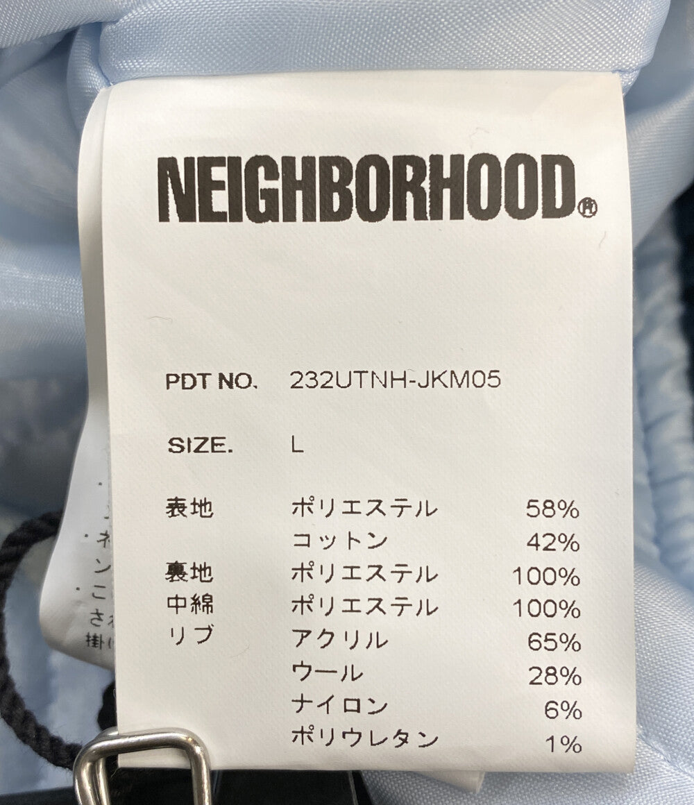 美品 NEIGHBORHOOD ジップフーディー ジャガード 232UTNH-JKM05 グリーン メンズ SIZE L ネイバーフッド