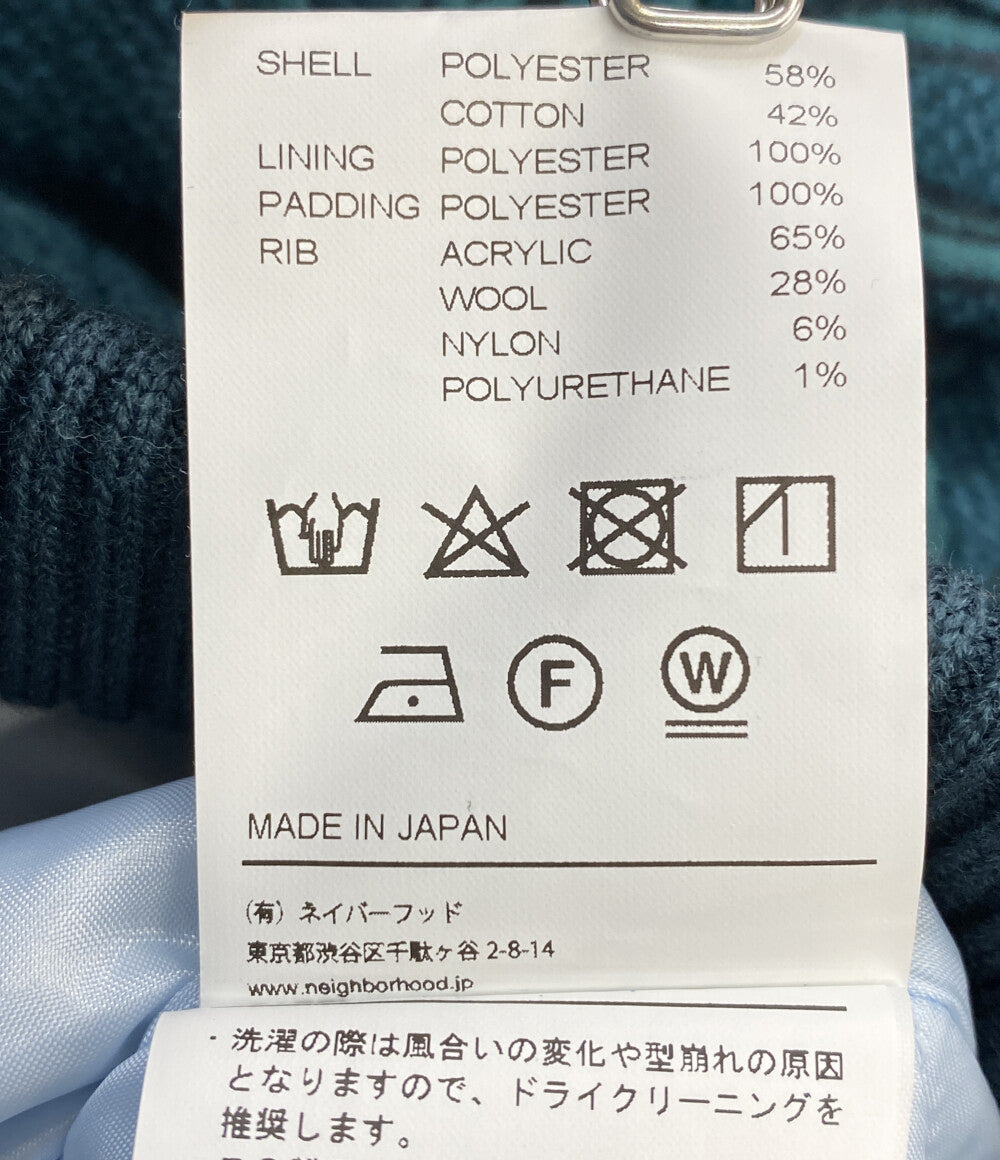 美品 NEIGHBORHOOD ジップフーディー ジャガード 232UTNH-JKM05 グリーン メンズ SIZE L ネイバーフッド