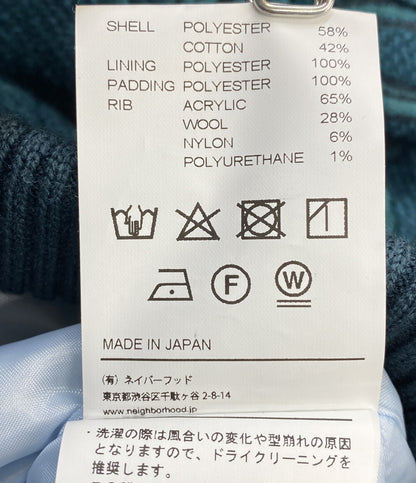 美品 NEIGHBORHOOD ジップフーディー ジャガード 232UTNH-JKM05 グリーン メンズ SIZE L ネイバーフッド