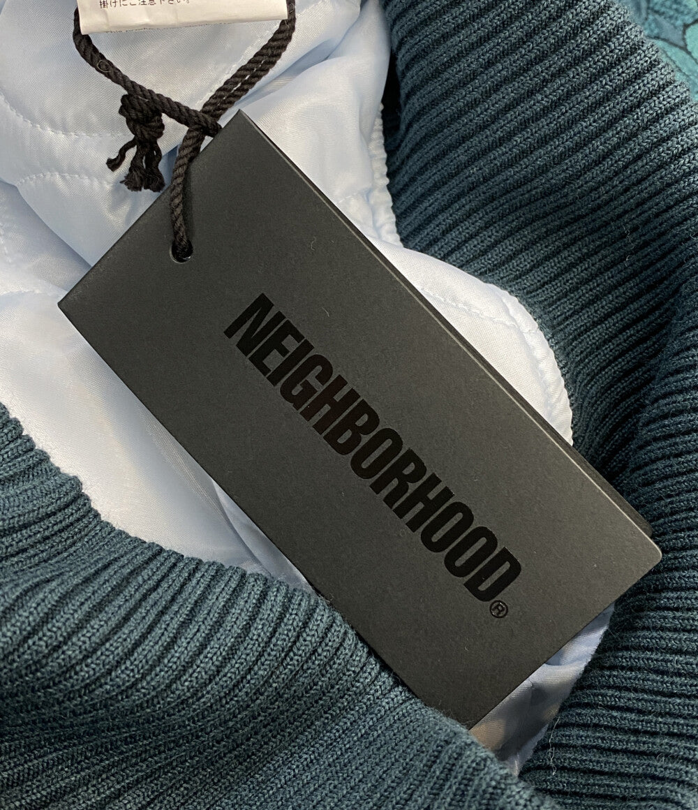 美品 NEIGHBORHOOD ジップフーディー ジャガード 232UTNH-JKM05 グリーン メンズ SIZE L ネイバーフッド