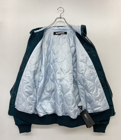 美品 NEIGHBORHOOD ジップフーディー ジャガード 232UTNH-JKM05 グリーン メンズ SIZE L ネイバーフッド