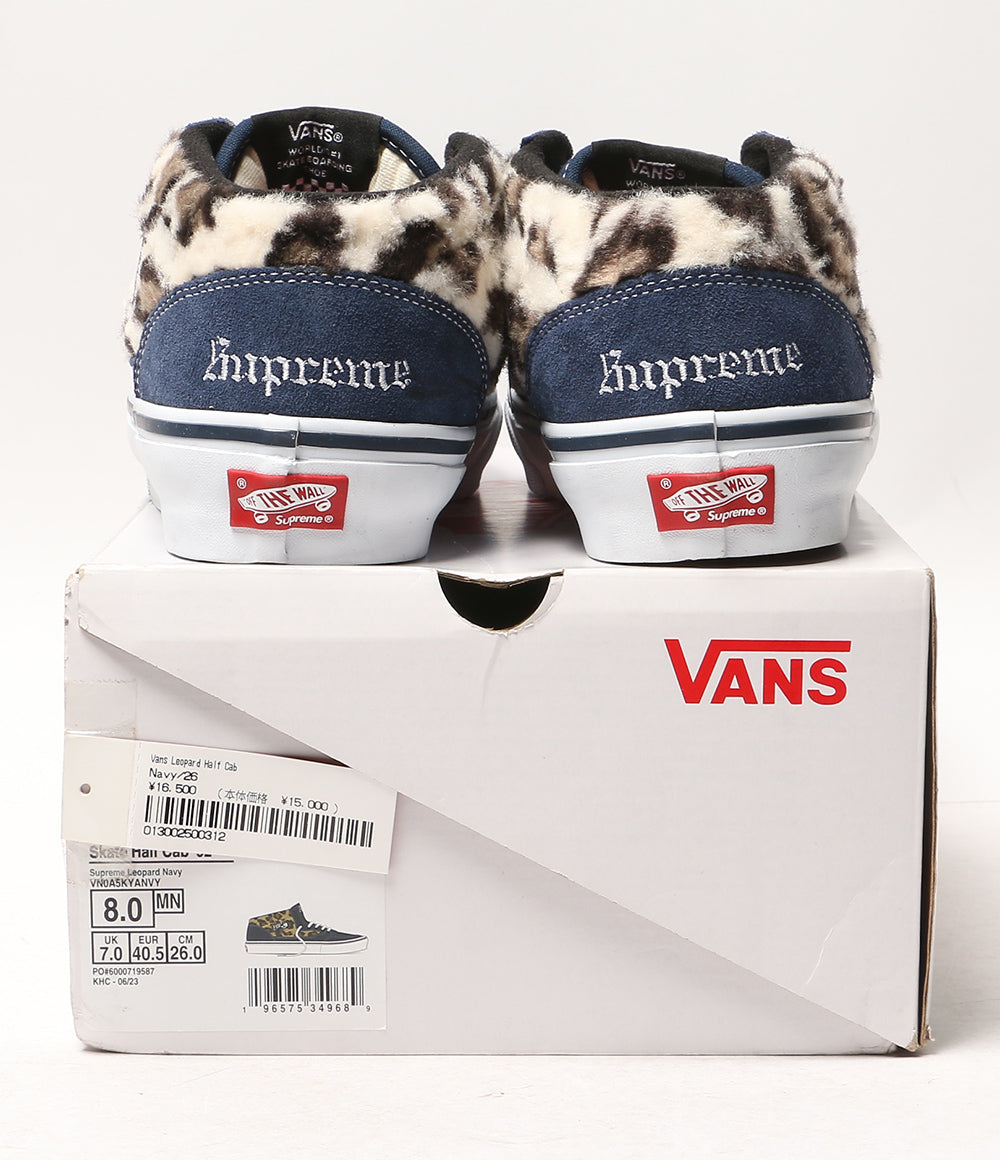 美品 VANS × SUPREME ヴァンズ シュプリーム スニーカー LEOPARD HALF CAB NAVY メンズ SIZE 26.0cm