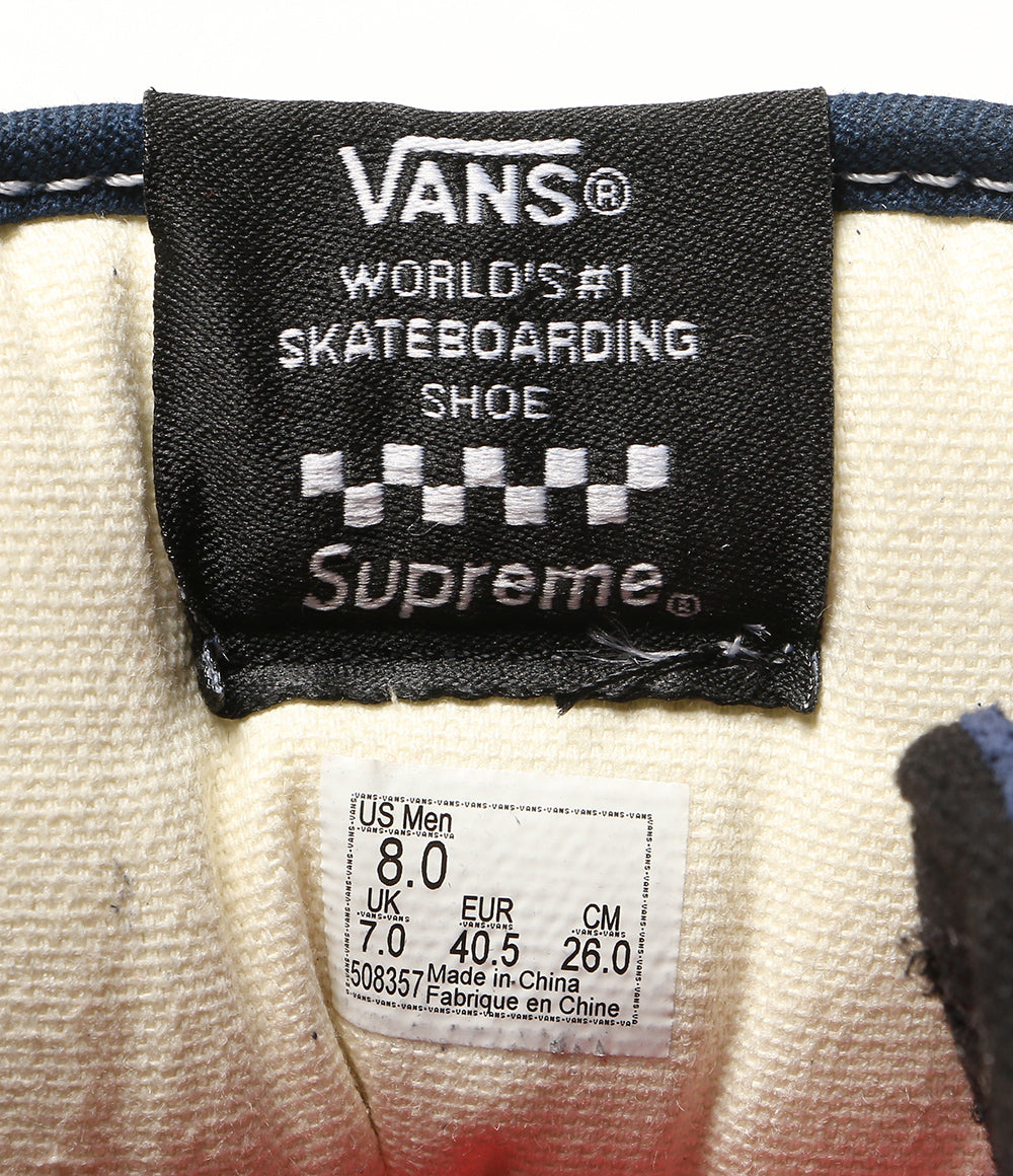 美品 VANS × SUPREME ヴァンズ シュプリーム スニーカー LEOPARD HALF CAB NAVY メンズ SIZE 26.0cm
