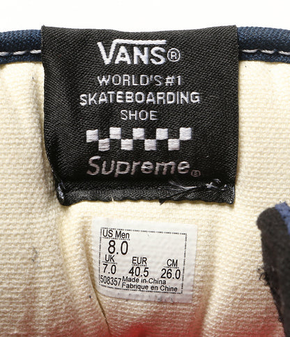 美品 VANS × SUPREME ヴァンズ シュプリーム スニーカー LEOPARD HALF CAB NAVY メンズ SIZE 26.0cm
