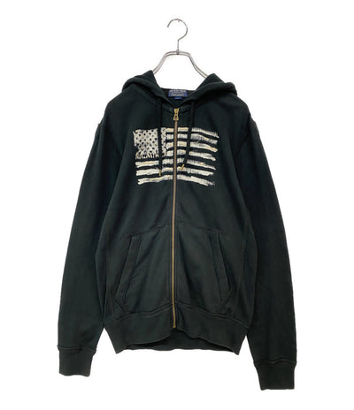 POLO JEANS パーカー フラッグ フルジップ ブラック メンズ SIZE M ポロジーンズ