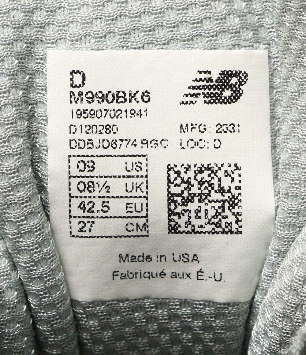 美品 new balance スニーカー Dワイズ USA製 M990BK6 メンズ SIZE 27cm ニューバランス