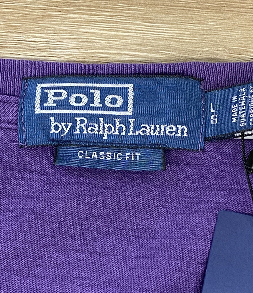 美品 POLO RALPH LAUREN 半袖Ｔシャツ CLASSIC FIT BLANK ポケT パープル メンズ SIZE L ポロ・ラルフローレン