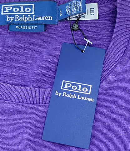 美品 POLO RALPH LAUREN 半袖Ｔシャツ CLASSIC FIT BLANK ポケT パープル メンズ SIZE L ポロ・ラルフローレン