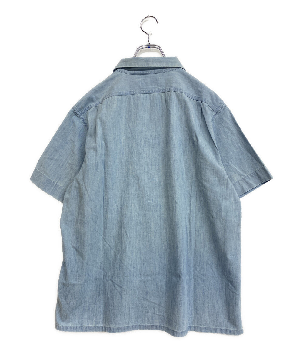 美品 POLO RALPH LAUREN 半袖シャツ CLASSIC FIT INDIGO CHAMBRAY CAMP SHIRT メンズ SIZE L ポロ・ラルフローレン