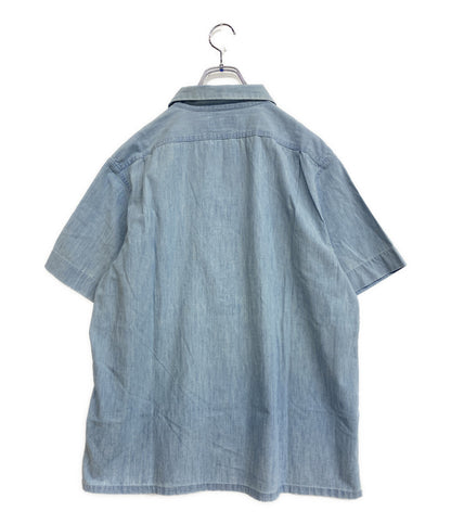 美品 POLO RALPH LAUREN 半袖シャツ CLASSIC FIT INDIGO CHAMBRAY CAMP SHIRT メンズ SIZE L ポロ・ラルフローレン