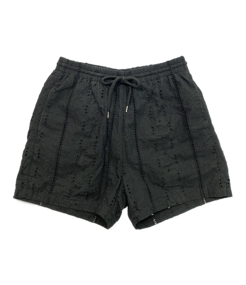 A BATHING APE ショートパンツ EMBROIDERY RELAXED FIT SHORTS BLK