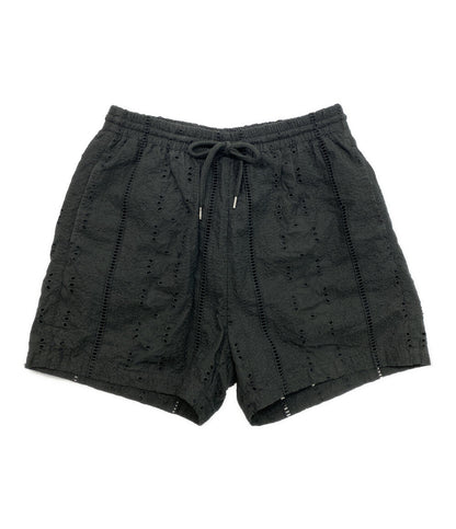 A BATHING APE ショートパンツ EMBROIDERY RELAXED FIT SHORTS BLK メンズ SIZE L アベイシングエイプ