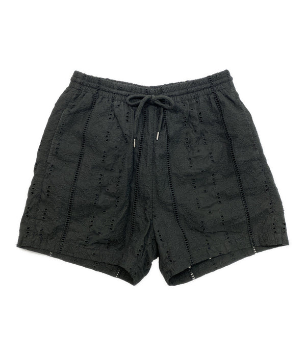 A BATHING APE ショートパンツ EMBROIDERY RELAXED FIT SHORTS BLK