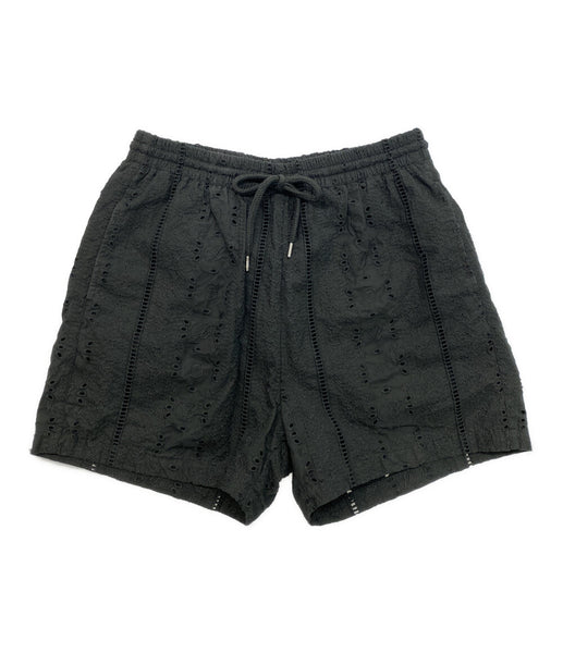 A BATHING APE ショートパンツ EMBROIDERY RELAXED FIT SHORTS BLK