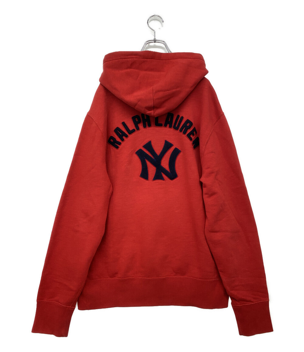 美品 POLO RALPH LAUREN パーカー ヤンキース COOPERSTOWN フーディー RED メンズ SIZE L ポロ・ラルフローレン