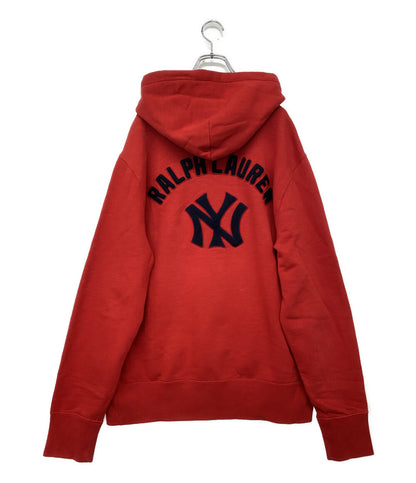 美品 POLO RALPH LAUREN パーカー ヤンキース COOPERSTOWN フーディー RED メンズ SIZE L ポロ・ラルフローレン